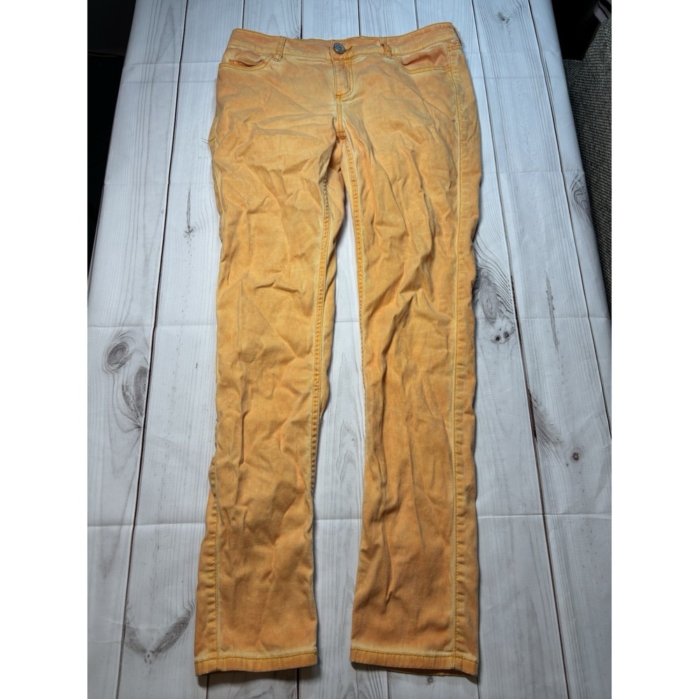 Allen B Whitewashed Orange Skinny Jeans Womens Size 6 Low Rise